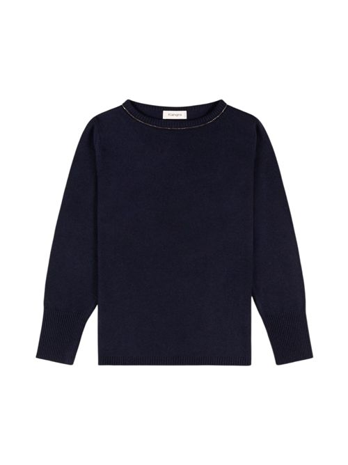 maglia donna blu con passamaneria Kangra | 2582/1338