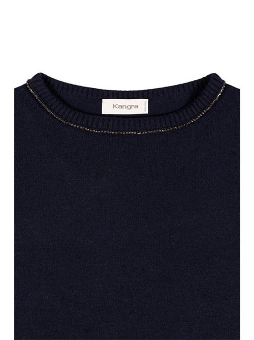 maglia donna blu con passamaneria Kangra | 2582/1338