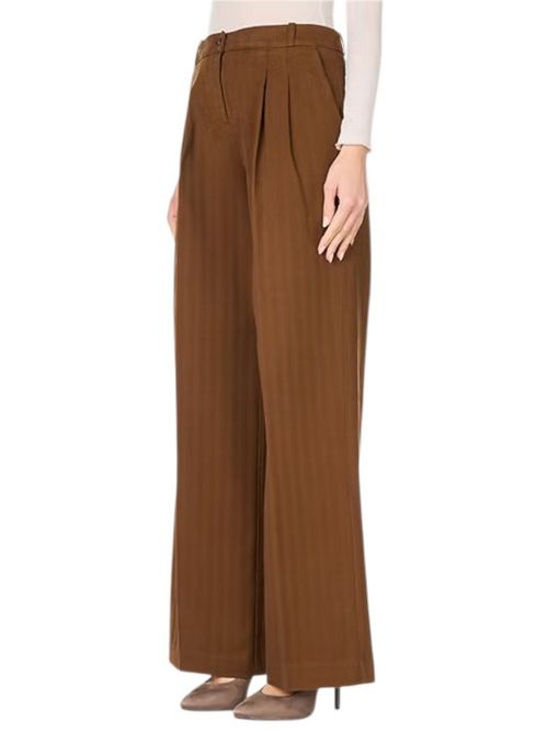 Pantalone donna con pinces in cotone resca marrone Kiltie | FLOYD-T5000540