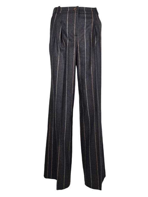 pantalone donna gessato marrone e grigio Kiltie | FLOYD-T5010688