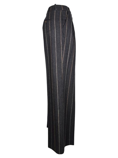 pantalone donna gessato marrone e grigio Kiltie | FLOYD-T5010688