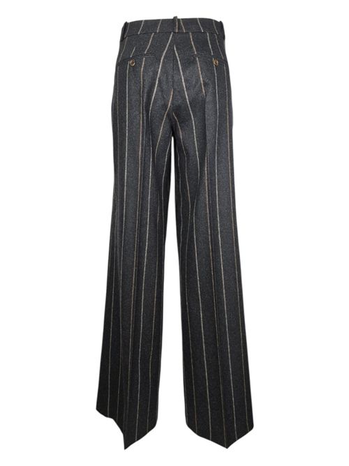 pantalone donna gessato marrone e grigio Kiltie | FLOYD-T5010688