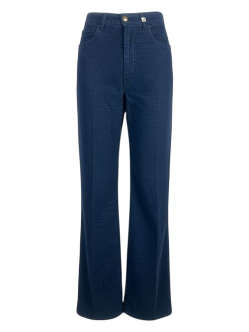 pantalone donna largo in velluto blu Myths | 25WD5407037