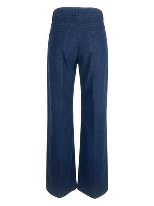 pantalone donna largo in velluto blu Myths | 25WD5407037