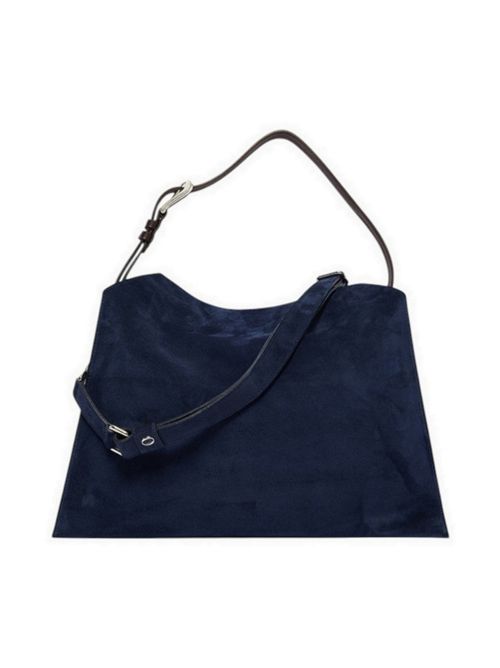Borsa donna Trinity Peach Midi in suede e cuoio blu Orciani | B02231-PEACHBLU