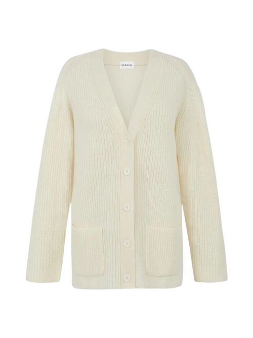 cardigan donna a coste panna