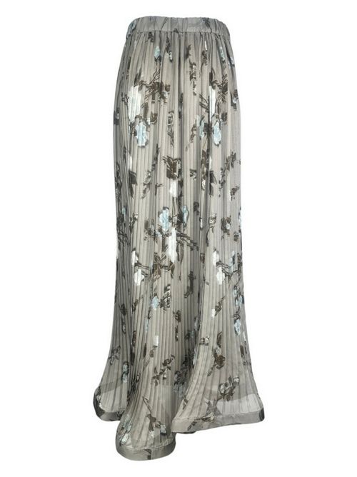 gonna donna fantasia floreale grigio e azzurro P.A.R.O.S.H. | D621157-POF867