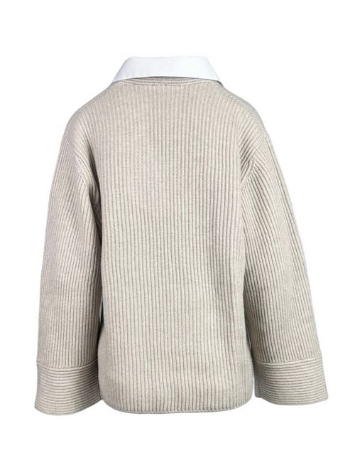 maglia donna a coste sabbia Purotatto | 2213-062SABBIA