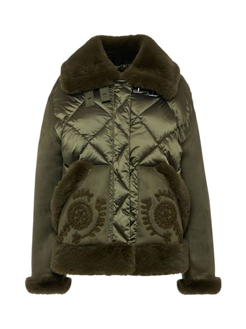 giubbotto donna in eco-montone e piuma militare Violanti | VS412513