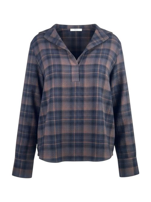 camicia donna a polo tartan rosa e bordeaux Xacus | KAYA-95320002