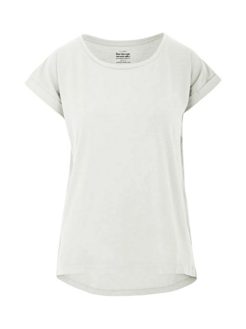 t-shirt donna mezza manica in jersey di lino bianco Bomboogie | TW7355-JSN401