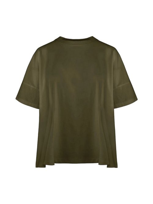 t-shirt donna mezza manica a scatola in cotone kaki Bomboogie | TW7441-JOR487