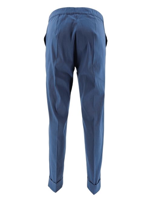 pantalone donna con risvolto in lino blu D.EXTERIOR | 5862618