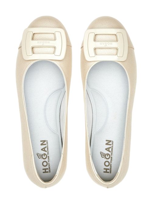 H661 beige women's ballet flats Hogan | HXW6610FH80SYOB018
