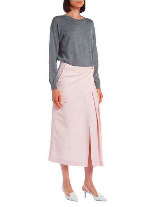 Pink women's skirt in linen and viscose P.A.R.O.S.H. | D621098-RAISA085