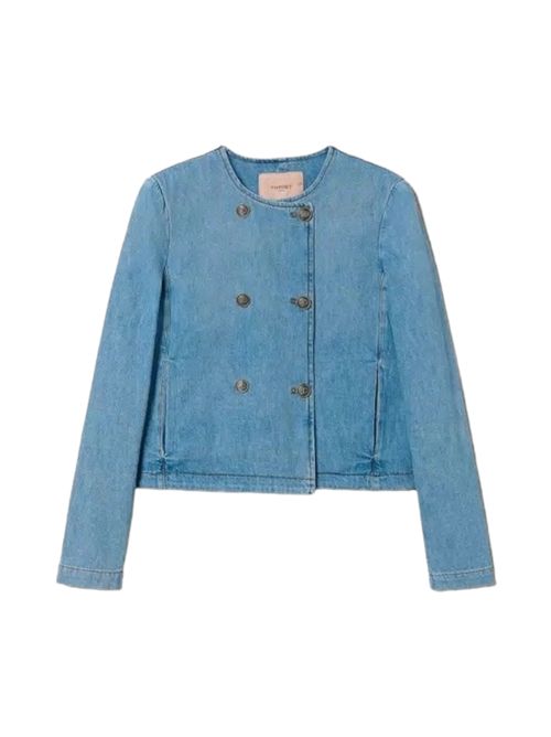 Korean women's jacket in light denim jeans Twin-set | 241TP263001611