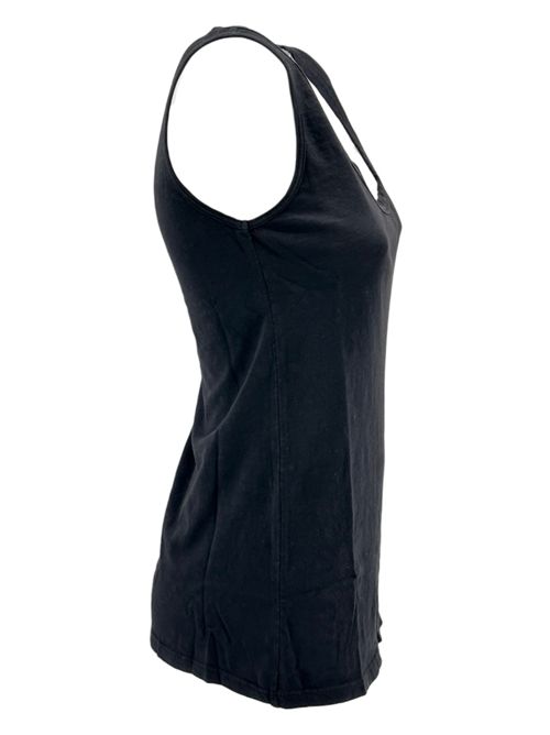 women's tank top in black slub cotton Velvet | JOY03BLACK