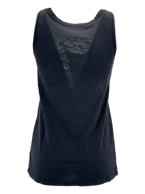 women's tank top in black slub cotton Velvet | JOY03BLACK