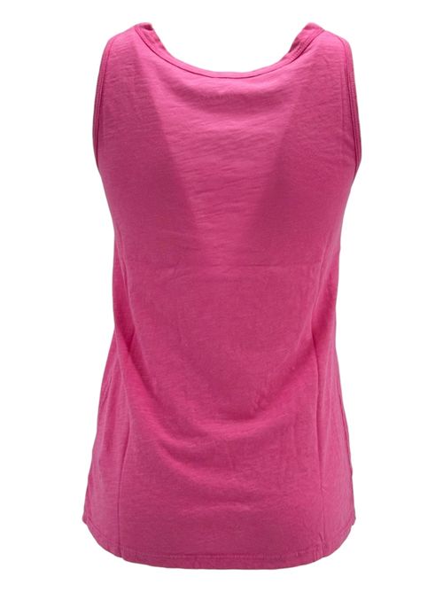 Women's pink slub cotton tank top Velvet | JOY03TAHITI