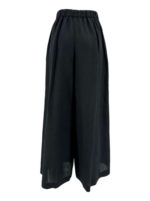 Women's black linen culottes Whyci | 1035001