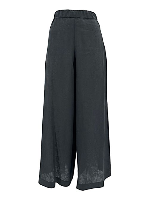 Women's black linen culottes Whyci | 1035001