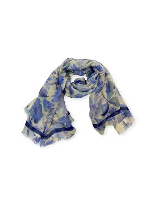 women's light blue floral scarf Altea | 255001504