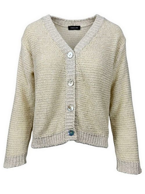 cardigan donna con paillettes sabbia Anneclaire | D1127-1614721