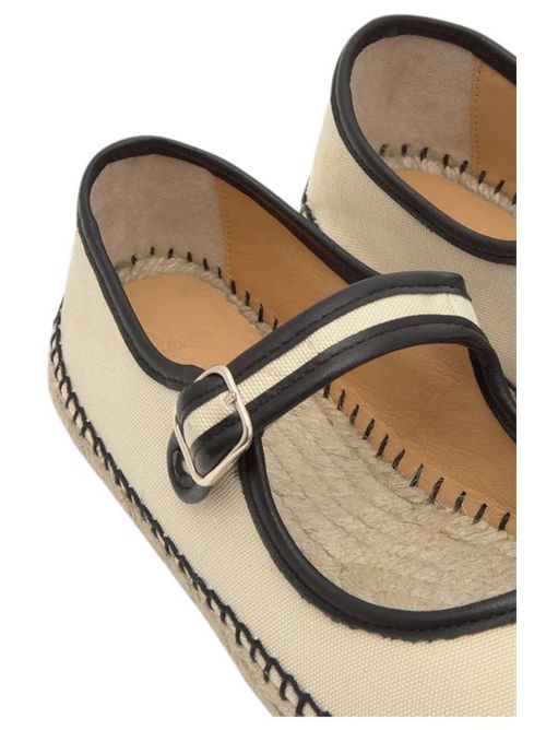 Espadrilla piatta padua avorio e nero Castaner | PADUAR264CRUDO
