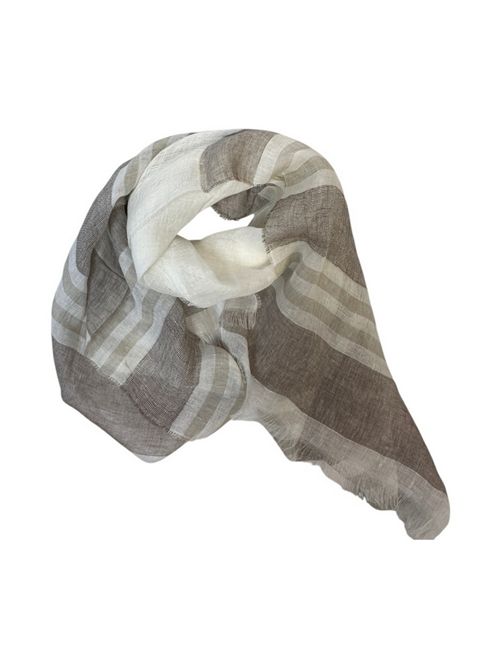 Sciarpa donna in lino avorio e beige D.EXTERIOR | 609818