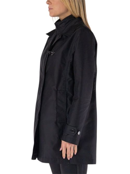 morning coat donna in popeline tecnico nero Fay | NAW59503060AXXB999
