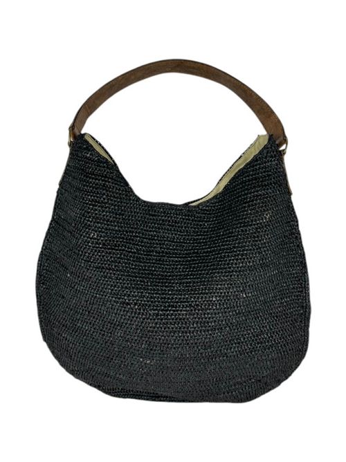borsa donna Meva in rafia nero IBELIV | MEVABLACK