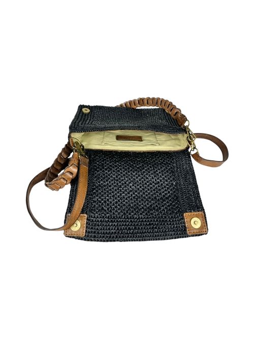 borsa donna milano  in rafia nero IBELIV | MILANOBLACK