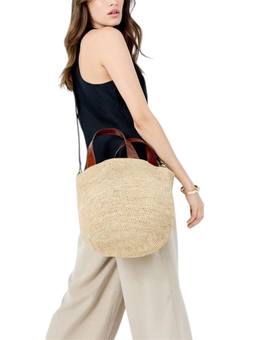 shopping donna tonda in rafia IBELIV | MIROZYTEA