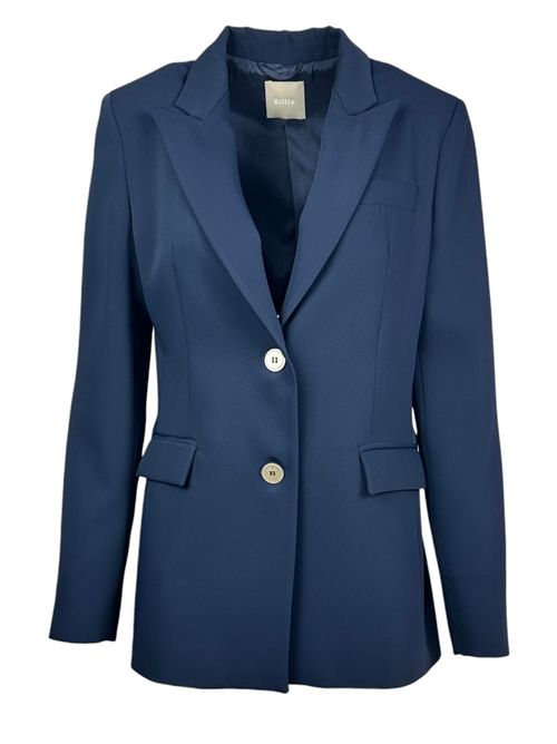 giacca donna in tessuto fluido blu Kiltie | LAPIS-T4967790