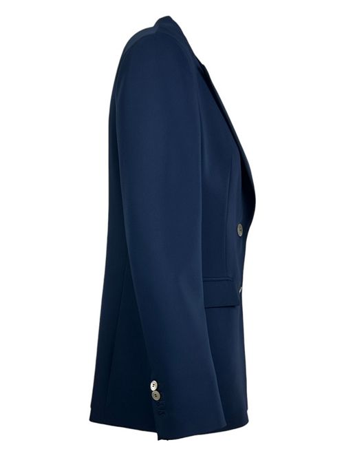 giacca donna in tessuto fluido blu Kiltie | LAPIS-T4967790