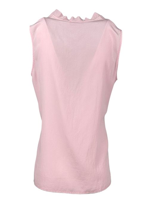 pink sleeveless silk women's shirt Kiltie | YVETTE-T4950303