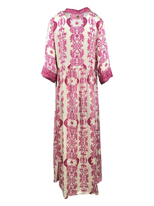 abito donna lungo manica 3/4 fucsia Pahiesa Formentera | TL2514152