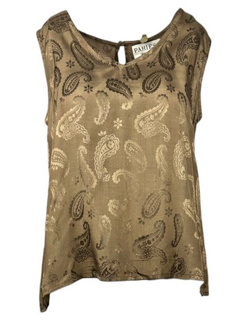 top donna fantasia cachemire marrone Pahiesa Formentera | TPG2442COCONUT