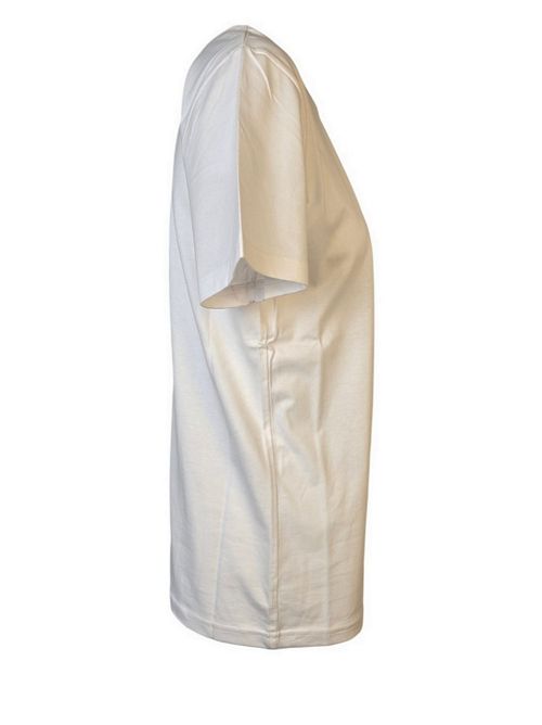 t-shirt donna bianco con stampa palme P.A.R.O.S.H. | D110652-COWALL801