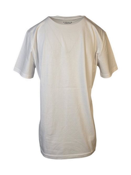 t-shirt donna bianco con stampa palme P.A.R.O.S.H. | D110652-COWALL801
