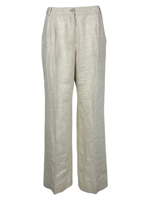 pantalone donna in lino beige Purotatto | 3160115