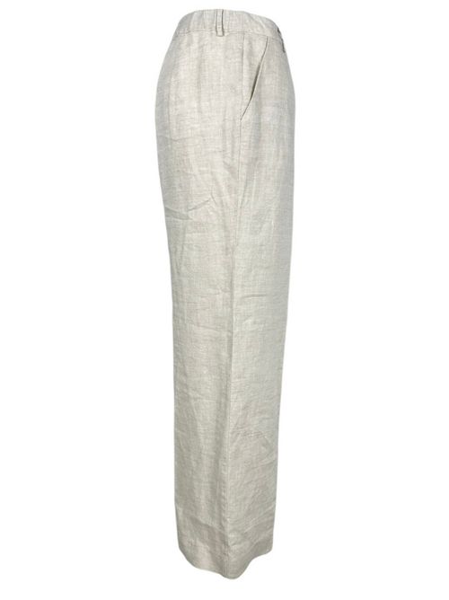 pantalone donna in lino beige Purotatto | 3160115