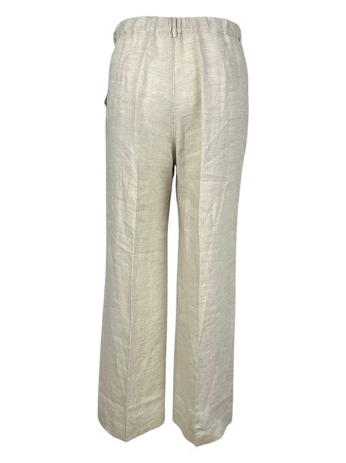 pantalone donna in lino beige Purotatto | 3160115