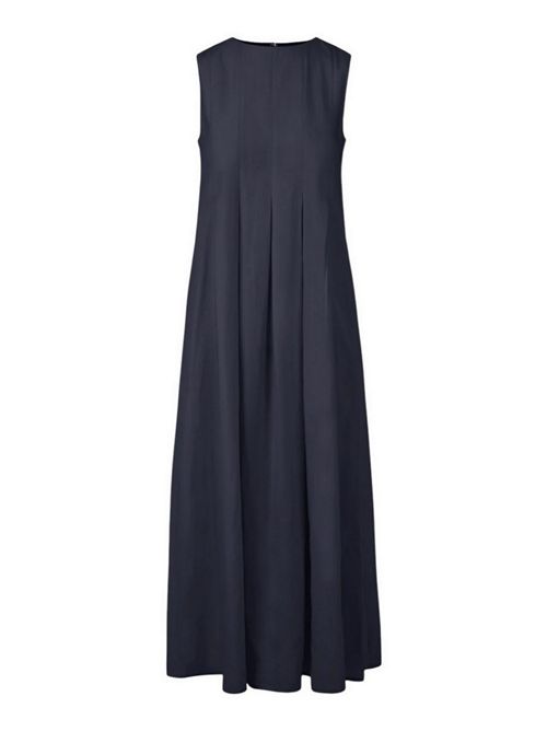 abito donna a pieghe in lyocell blu Bomboogie | AW8544-LY06297