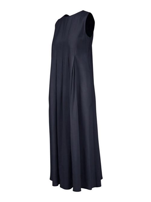 abito donna a pieghe in lyocell blu Bomboogie | AW8544-LY06297
