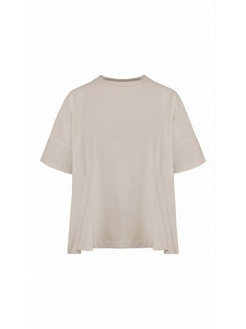 t-shirt donna mezza manica a scatola in cotone cipria Bomboogie | TW7441-JO36184