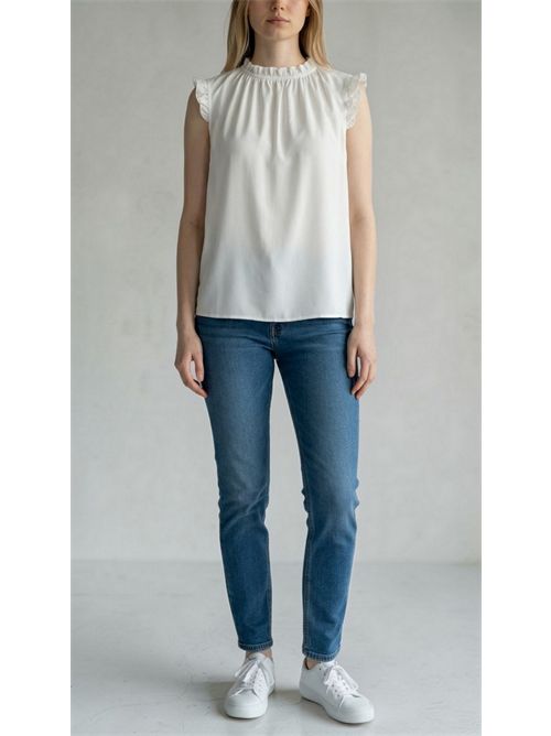 camicia donna senza maniche avorio Caliban | P7D-YE3UA3