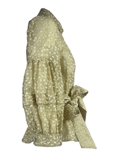 camicia donna baloon ricamata crema Caliban | P7K-YXQAS1