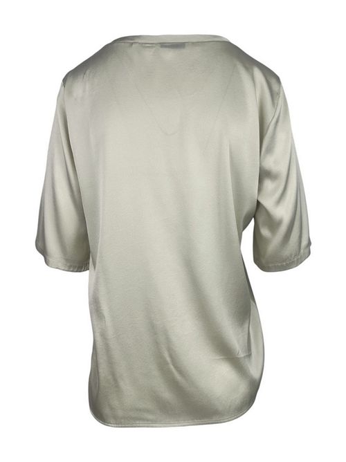 t-shirt donna in raso avorio Caliban | PR5-Y9MUS4