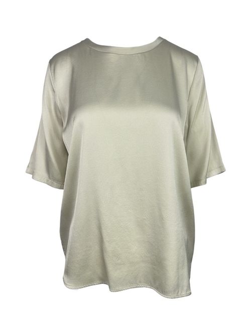 t-shirt donna in raso avorio Caliban | PR5-Y9MUS4